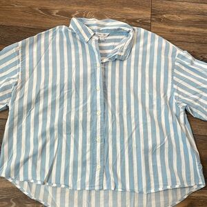 Old Navy Striped Boyfriend Shirt XL